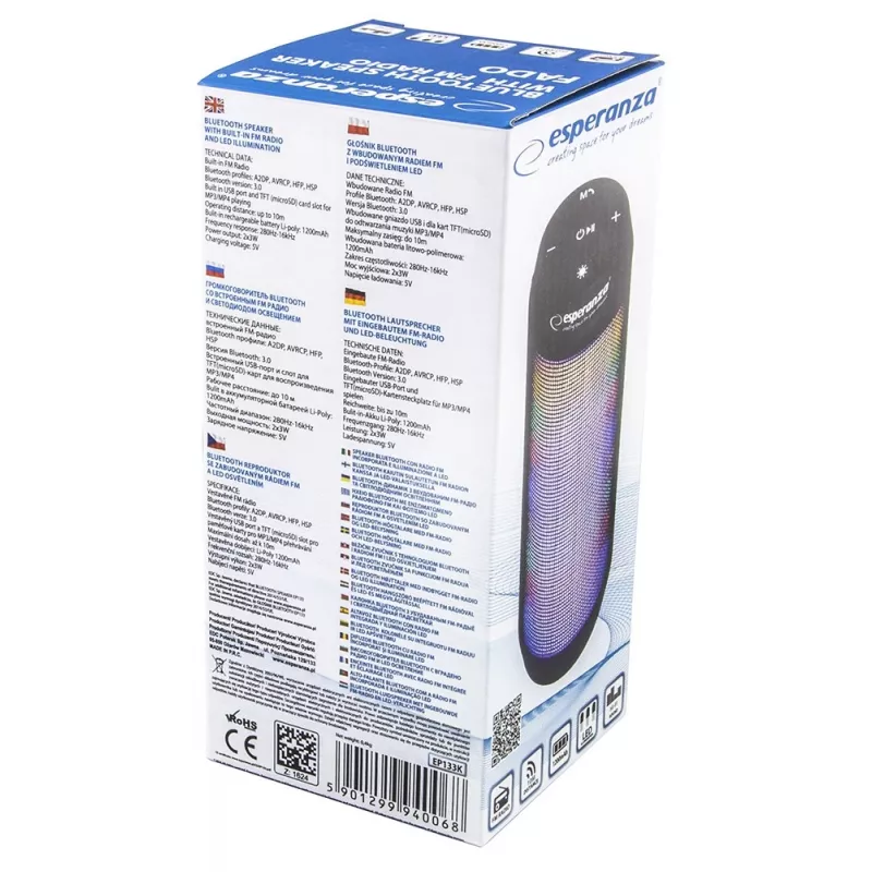 Altavoz portátil Esperanza FADO negro