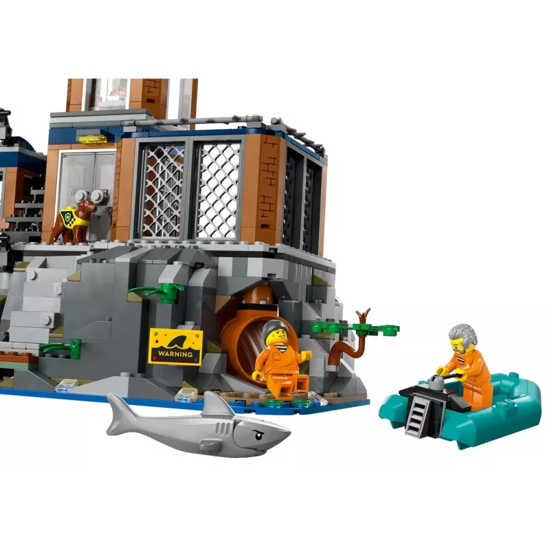 LEGO City Set de construcción Comisaría de policía Isla Prisión 60419 — 980 piezas, 7 minifiguras, 370×400×160 mm