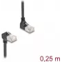 Cable de red DeLOCK RJ45 Cat.6A S/FTP fino 90° 0,25 m negro