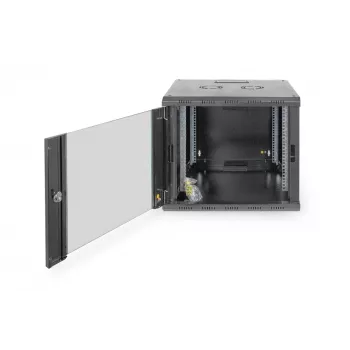 DIGITUS Professional Unique DN-19 09U-6/6-SW - armario - rack de red - apto para montaje en pared - negro, RAL 9005 - 9U - 48,3 cm (19) (DN-19 09U-6/6-SW)