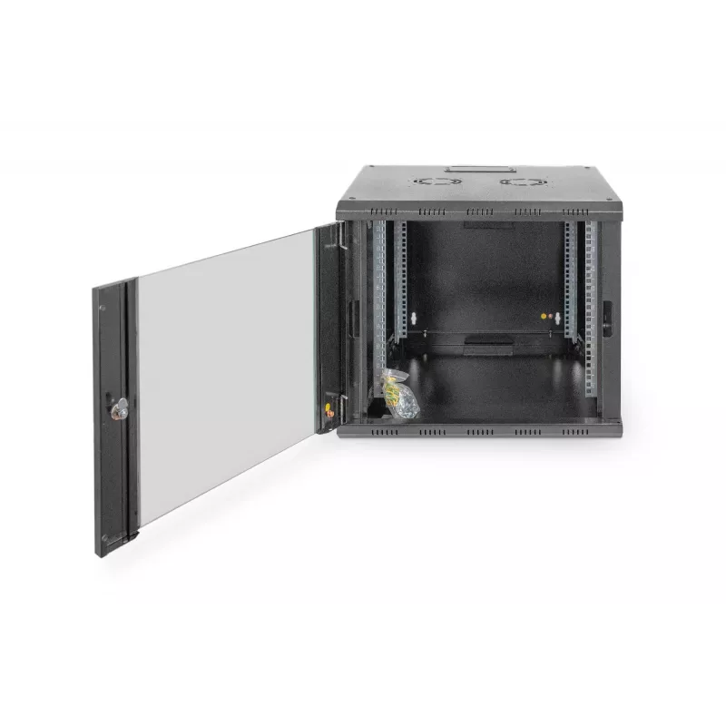 DIGITUS Professional Unique DN-19 09U-6/6-SW - armario - rack de red - apto para montaje en pared - negro, RAL 9005 - 9U - 48,3 cm (19) (DN-19 09U-6/6-SW)
