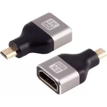 Adaptador HDMI-D ShiverPeaks 10-01058 — conector macho de metal, compatible hasta 8K