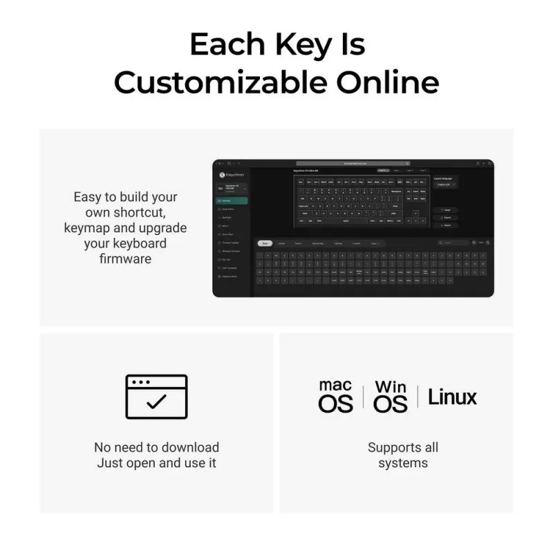 Teclado mecánico Keychron V3 Ultra 8K – QWERTY, Bluetooth y cable, RGB, negro