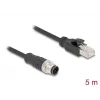 Cable de red DeLOCK M12 cable codificado A 8 pines conector macho a RJ45 conector macho Cat5e 5 m negro