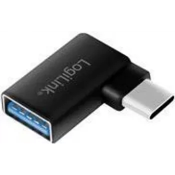 Logilink - Adaptador USB - USB-C (macho) en ángulo a USB (hembra) - USB 3.2 Gen 1 - 5 V - 3 A - negro (AU0055)