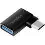 Logilink - Adaptador USB - USB-C (macho) en ángulo a USB (hembra) - USB 3.2 Gen 1 - 5 V - 3 A - negro (AU0055)