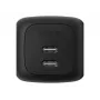 Cargador rápido AC de interior Belkin WCH019kqBK — 2× USB‑C, negro, protección OVP/OC/OT/SC