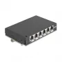 Patch panel DELOCK mini sobremesa RJ45 6 puertos Cat.6A apantallado, metal, negro, 80×22×125 mm