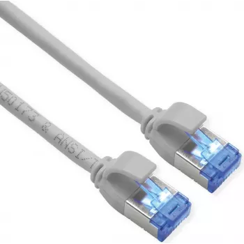 ROLINE Cable de parcheo S/FTP Cat.6A TPE apto para PoE sin enredos gris 5m - Red - CAT 6a (21.15.4315)