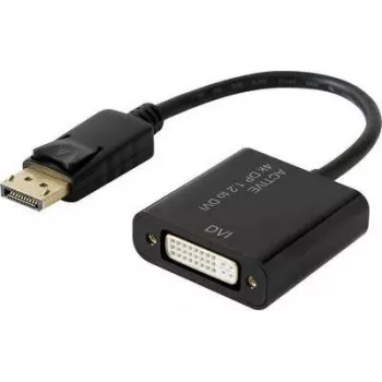 Adaptador de vídeo Renkforce 1433016 — DisplayPort (origen) a DVI‑I (salida), compatible hasta 4K