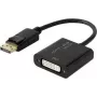 Adaptador de vídeo Renkforce 1433016 — DisplayPort (origen) a DVI‑I (salida), compatible hasta 4K