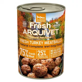 ARQUIVET albóndigas de pavo fresco - Comida húmeda para perros - 400 g