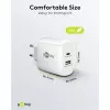 Cargador rápido dual USB-C, PD, GaN, 65 vatios (blanco, 1x USB-C, 1x USB-A, Power Delivery)