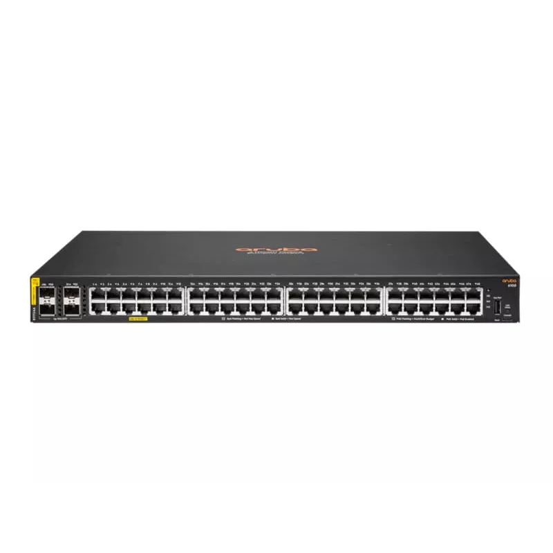 Hewlett Packard Enterprise HPE Aruba Networking CX 6100 48G Class4 PoE 4SFP+ 740W Switch - Switch - L3 - gestionado - 48 x 10/100/1000 (PoE+) + 4 x 1 Gigabit/10 Gigabit SFP+ (uplink)