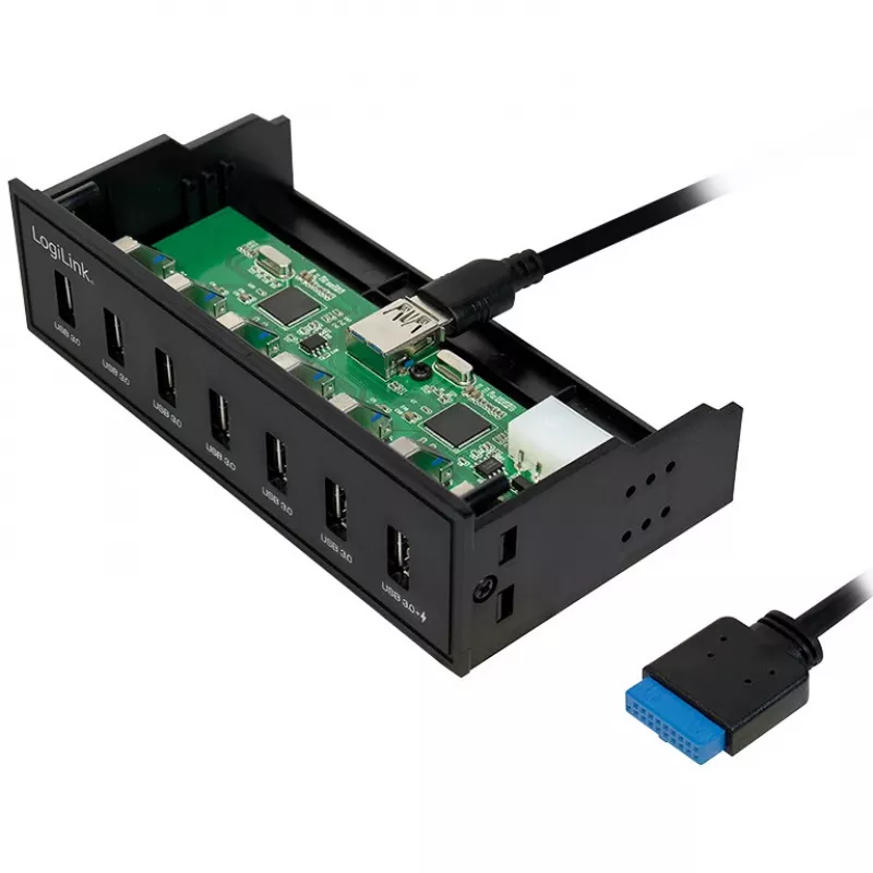 LogiLink concentrador USB 3.0, 7 puertos 5,25