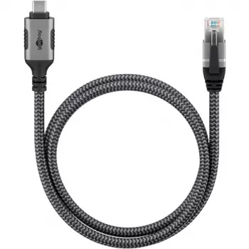 Goobay 70755 cable USB-C a RJ45 Ethernet CAT 6 para una conexión a internet por cable estable con router/módem/switch de red/sustituye al adaptador USB a RJ45 / 1