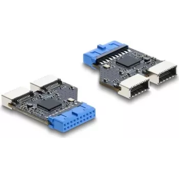 Hub USB DELOCK 5 Gbit/s conector de 20 pines a 2× USB-A 5 Gbit/s