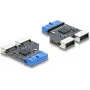 Hub USB DELOCK 5 Gbit/s conector de 20 pines a 2× USB-A 5 Gbit/s