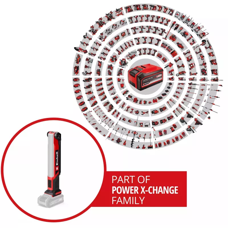 Lámpara inalámbrica Power X-Change TE-CL 18/1000 S Li - Solo, 18 voltios, lámpara LED roja, sin batería ni cargador