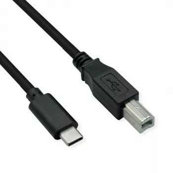 ROLINE Cable USB 2.0 Type-C, C - B, ST/ST, negro, 1,8 m (11.02.8336)