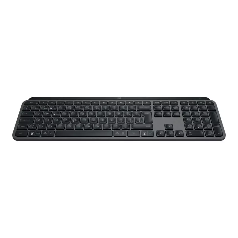 Logitech MX Keys S 920-011589 teclado inalámbrico de tamaño completo, Bluetooth LE / Logi Bolt, retroiluminado, recargable por USB-C, QWERTY US International, con reposamuñecas, grafito