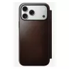 Funda para móvil Nomad Modern Leather Folio para iPhone 17 Pro Max — marrón, cuero, pantalla de 6,3