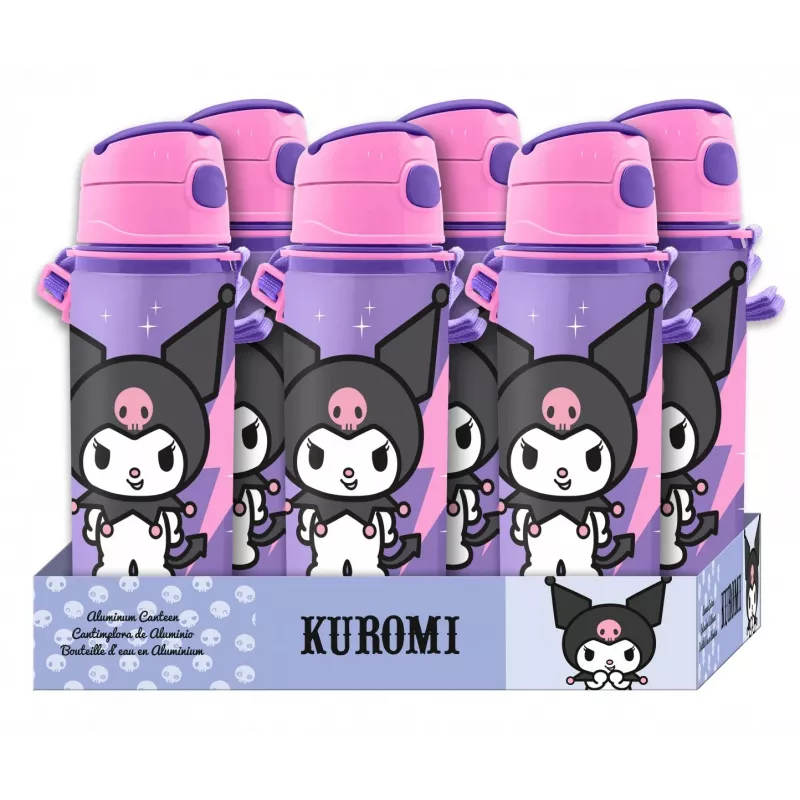 Kids Euroswan botella de aluminio con correa 600 ml Kuromi
