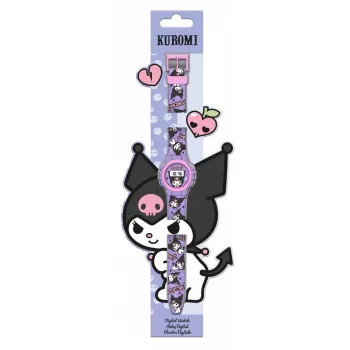 Reloj de pulsera Kids Euroswan Kuromi modelo KU00002 para niños, pantalla analógica, movimiento de cuarzo