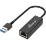 Adaptador USB-A Ethernet MediaRange MRCS238 con puerto RJ45, 10/100/1000 Mbit/s, 20 cm, negro