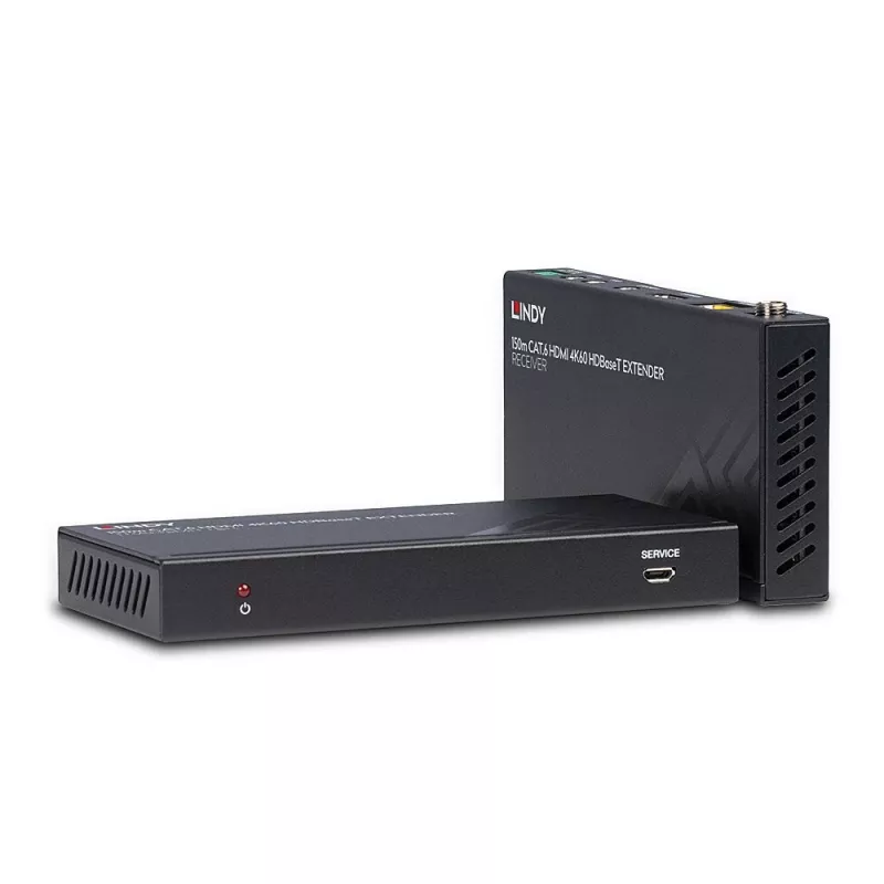 Lindy 38217 extensor HDBaseT HDMI 4K60 por Cat.6 de 150 m, IR y RS-232, transmisor y receptor