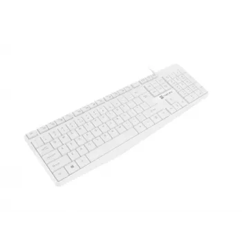 Teclado completo con cable NATEC NAUTILUS NKL-1951, 105 teclas, US International QWERTY, blanco, USB, 1,8 m