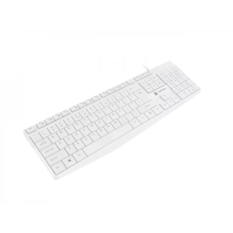 Teclado completo con cable NATEC NAUTILUS NKL-1951, 105 teclas, US International QWERTY, blanco, USB, 1,8 m