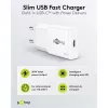 Cargador rápido fino USB-C PD GaN (30 W) (blanco)