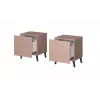 Mesita de noche cama meble NOVA 44x40x52 cm rosa mate, 1 cajón, marco de 16 mm
