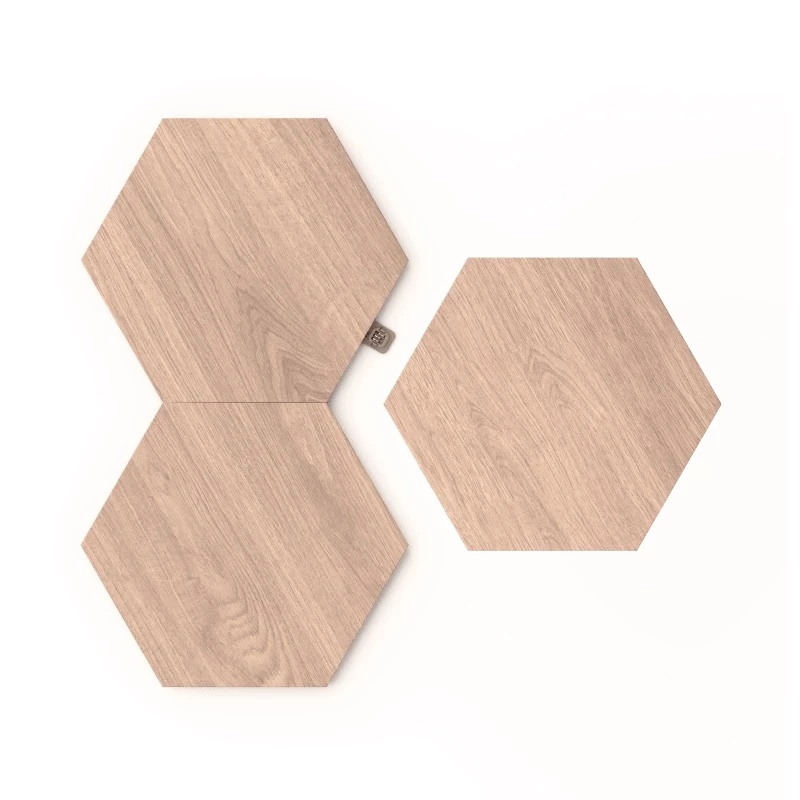 Iluminación ambiental Nanoleaf Elements Acabado madera Hexágono Paquete de ampliación 3 uds.
