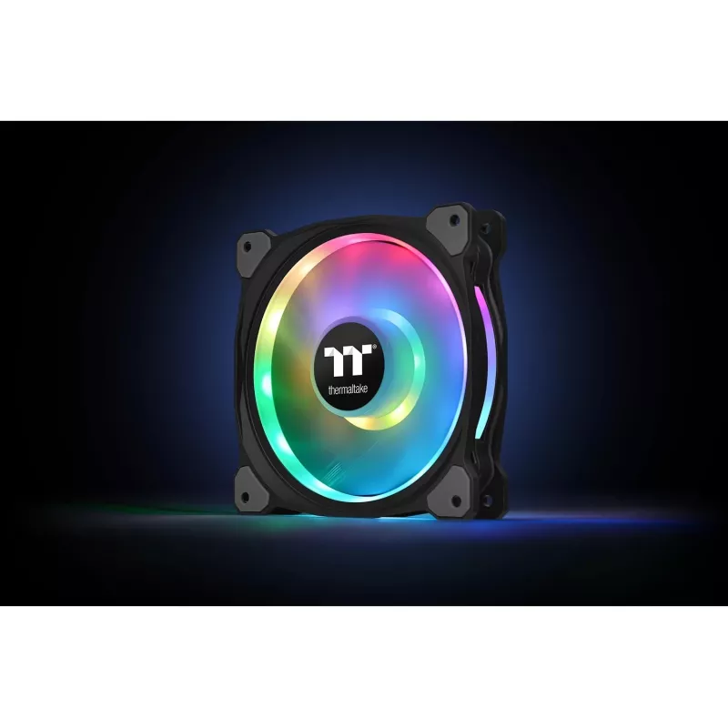 Ventilador para radiador Thermaltake Riing Duo 12 RGB TT Premium Edition CL-F073-PL12SW-A, 120 mm, 3 uds. con controlador, negro
