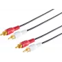 Cable de audio ShiverPeaks 40504 con 2 conectores cinch para conexiones estéreo analógicas