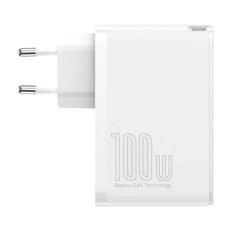 Cargador de viaje Baseus GaN2 Pro Quick 2x USB + 2x USB-C, 100W, EU (Blanco)