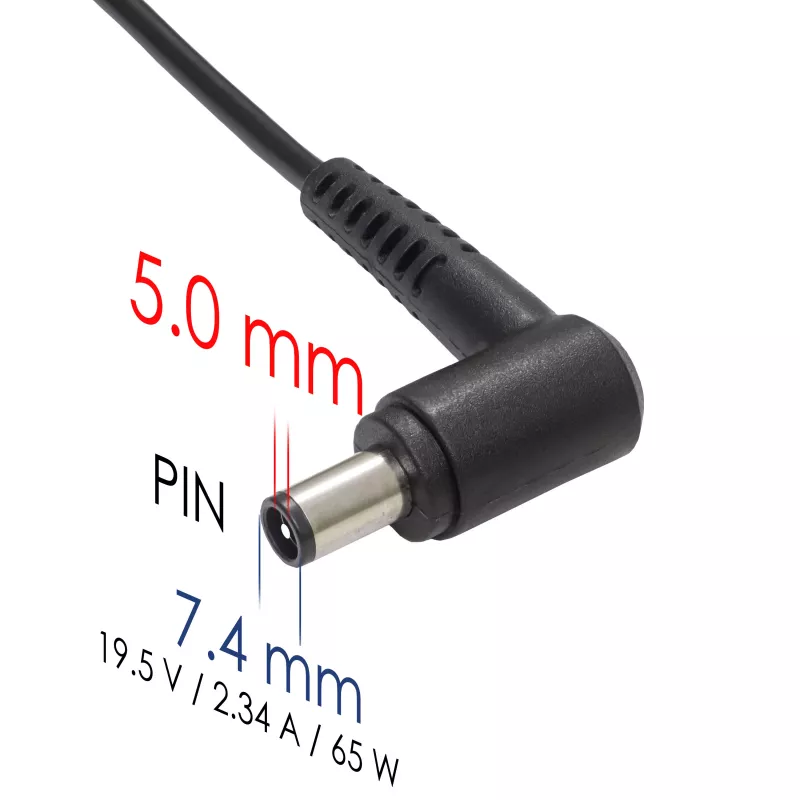 Fuente de alimentación para portátil Akyga AK-ND-05 19,5 V / 3,34 A, 65 W, conector 7,4 x 5,0 mm con pin, para Dell