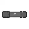 Silicon Power DS72 SSD portátil tipo llave de 250 GB, USB 3.2 Gen 2, USB-A/USB-C, negro