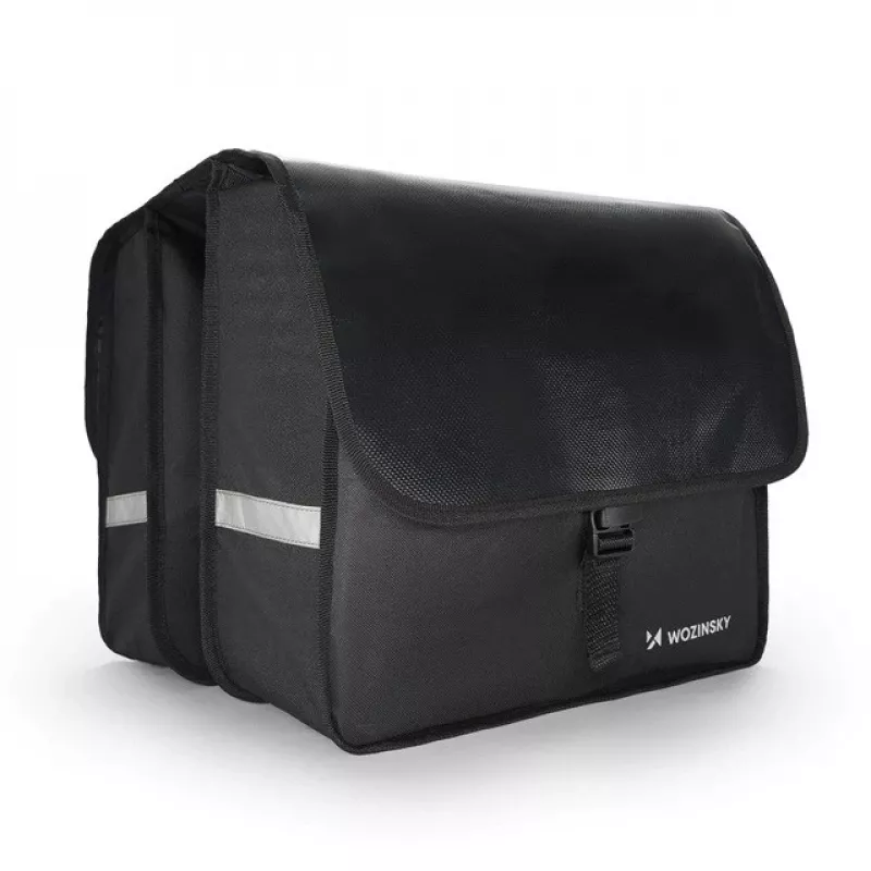 Bolsa doble para bicicleta Wozinsky 28 L negra WBB34BK