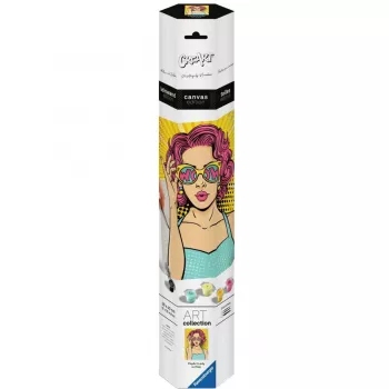 Set de pintura Ravensburger CreArt ART Collection Canvas Edition — Lady in Pink (PopArt)
