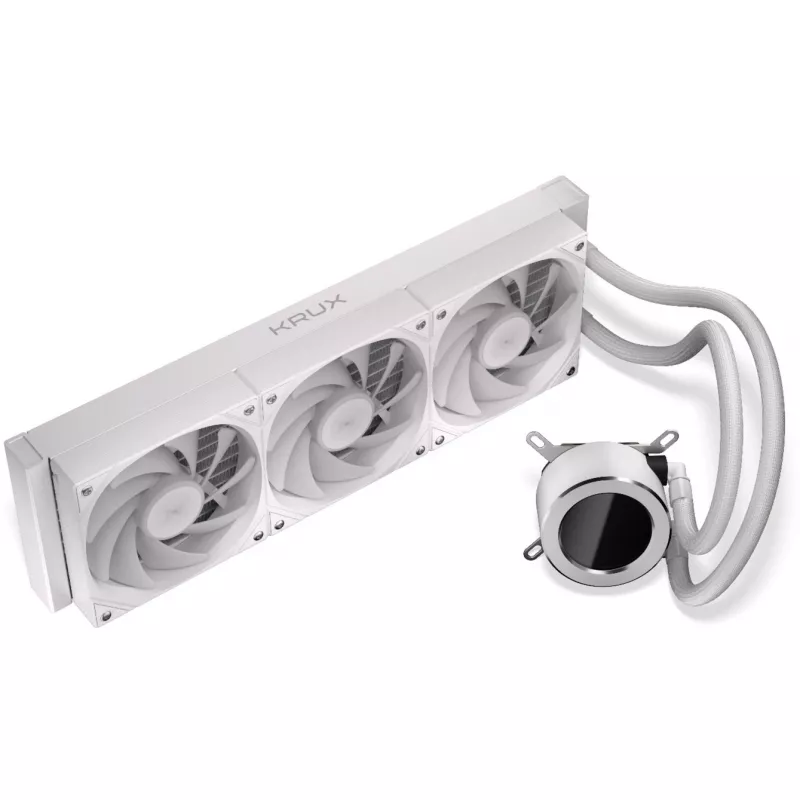 KRUX HydroGlance 360 ARGB refrigeración líquida AIO con LCD, 360 mm, blanco