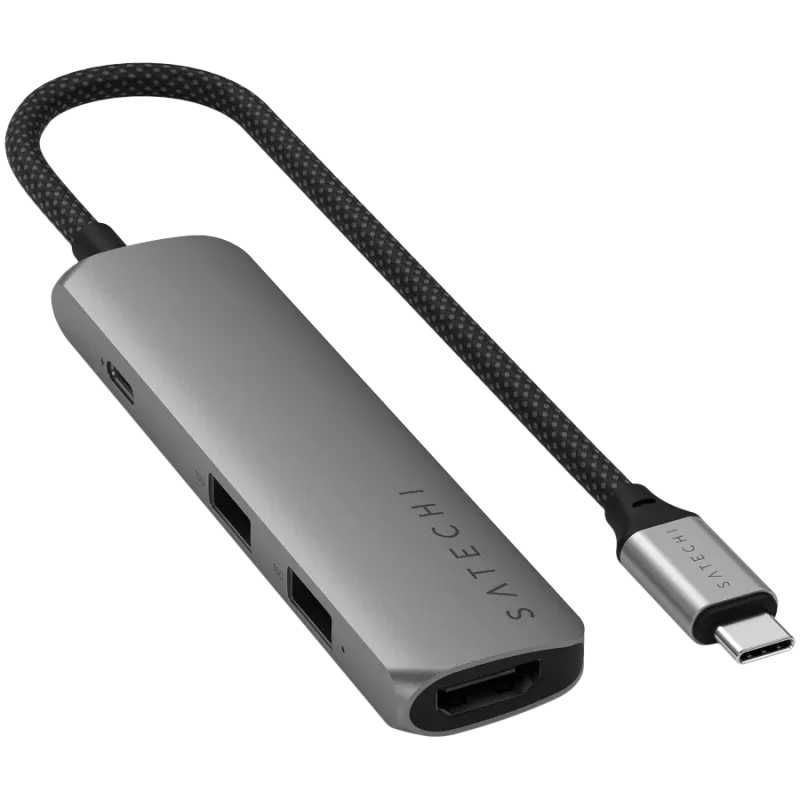 Hub de interfaz Satechi ST-P4SM USB Type-C 10000 Mbit/s gris