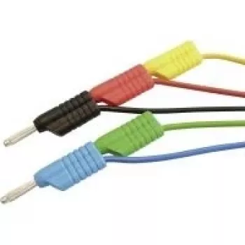 VOLTCRAFT MS 4100S Juego de cables de medición, conectores laminares de 4 mm, 1 m, rojo/negro/azul/verde/amarillo