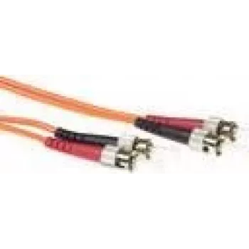 Cable de fibra óptica ACT 50 metros LSZH multimodo 50/125 OM2 dúplex con conectores ST