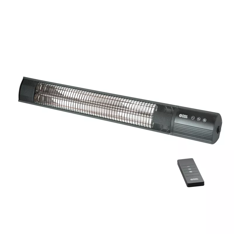 TunaBone | Estufa de infrarrojos eléctrica de pared para terraza | TB2580W-01 | Estufa para terraza | 2500 W | Número de niveles de potencia 3 | Apta para espacios de hasta 25 m² | Negro | IP55