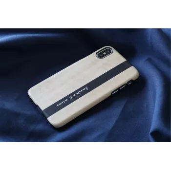 Funda para smartphone man and wood para iPhone X/XS — cuero negro