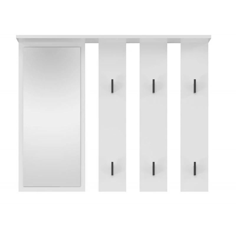 Perchero + espejo PARMA 100x15x.81.5 cm, blanco