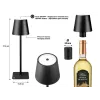 Beper P201UTP118 lámpara de mesa LED recargable, 1,5 W, interruptor táctil, regulable, adaptador para botella de 33 mm, resistente al agua, negra